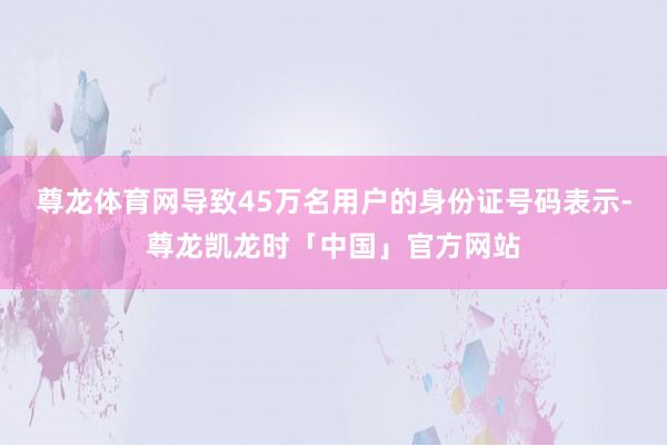 尊龙体育网导致45万名用户的身份证号码表示-尊龙凯龙时「中国」官方网站