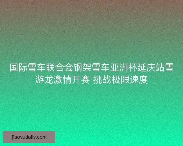 国际雪车联合会钢架雪车亚洲杯延庆站雪游龙激情开赛 挑战极限速度